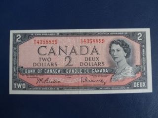 1954 Canada 2 Dollar Bank Note - Beattie/raminsky - Ku4358899 - Ef,  Cond.  18 - 161
