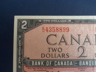 1954 Canada 2 Dollar Bank Note - Beattie/Raminsky - KU4358899 - EF,  Cond.  18 - 161 2
