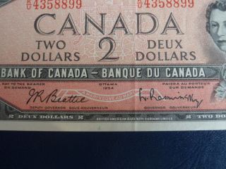 1954 Canada 2 Dollar Bank Note - Beattie/Raminsky - KU4358899 - EF,  Cond.  18 - 161 3