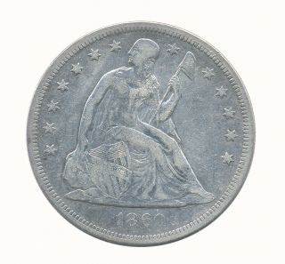 1860 O Seated Liberty Silver Dollar $1 Choice Very Fine Vf,
