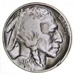 Full Horn - - Tough - 1930 Buffalo Nickel - Sharp Coin 180