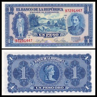 Colombia 1 Peso,  1953,  P - 398,  Unc