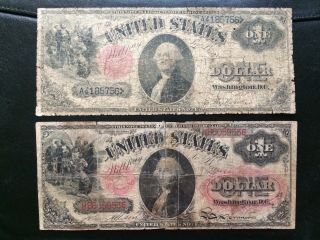 1880 $1 Legal Tender And 1874 $1 United States Note