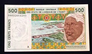 West African States Ivory Coast 500 francs 1998 Shepherd - P110 Ai - UNC 2