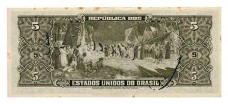 BRAZIL banknote 5 CRUZEIROS 1950.  serie 130 aUNC 2