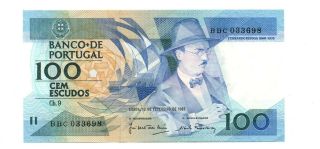Bank Of Portugal,  100 Escudos 1987,  Unc