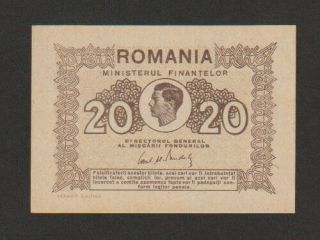 Romania,  20 Lei Banknote,  1945,  About Uncirculated,  Cat 76