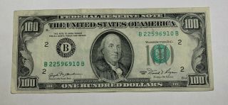 1981 $100 One Hundred Dollar Federal Reserve Note U S Currency York (b)