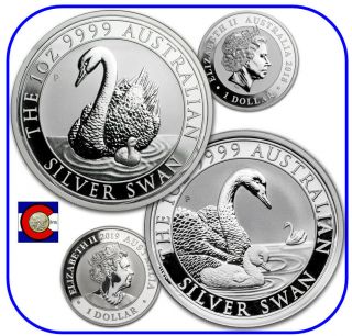 2018 - 2019 Australia Silver Swan 1 Oz - 2 Bu Coins Direct From Perth Roll
