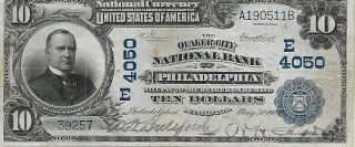 1902 $10 Philadelphia Quaker City Date Back