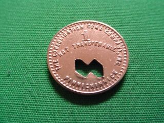 Wv Coal Scrip Token 1¢ Consolidation Coal Co.  - Pinnickinnick - Wv - Harrison County