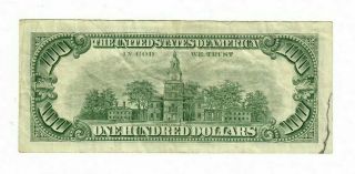 1966 $100 DOLLAR BILL UNITED STATES NOTE RED SEAL A00647608A 2