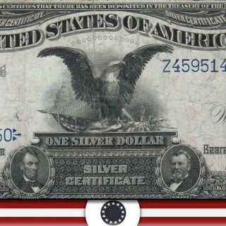 1899 $1 Silver Certificate Note Black Eagle Fr 230 Z45951450