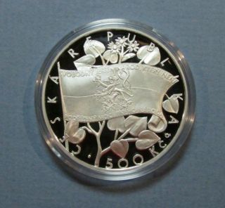 2016 Czech 500 Korun Silver Proof Coin Czechoslovak National Council Slovakia