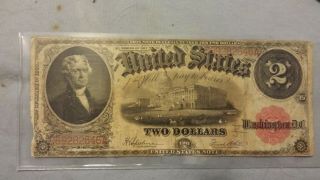 1917 Two - Dollar Bill,  Horse Blanket,  Note,  Guaranteed