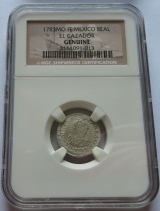 1783mo Ff Mexico 1 Real Silver El Cazador Shipwreck Coin - Ngc (052034a)