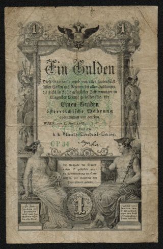 Austria (pa150) 1 Gulden 1866 F,