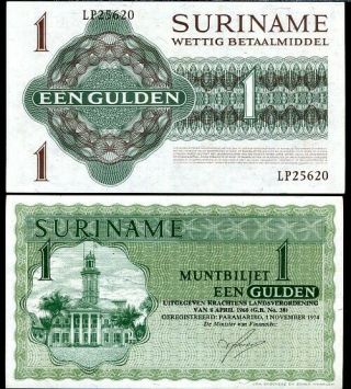 Suriname 1 Gulden 1974 (1960) P 116 Unc Nr