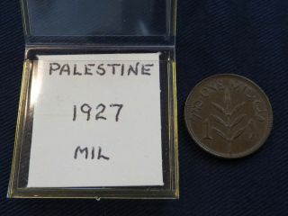 2 Coins: 1927 1 Mil And 50 Mil Old Bronze And Silver British Palestine Coins