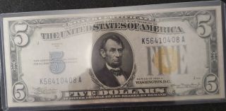 1934 - A $5 Five Dollars North Africa Emergency Issue Silver Certificate Wwii