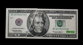 1999 $20 Federal Reserve Error Note Large Gutter Fold