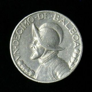 1931 Panama 1/10 Balboa Silver Coin