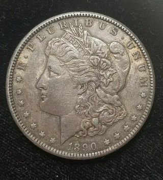 1890 - Cc Carson City Silver Morgan Dollar Toned Au.  Latent Lustre