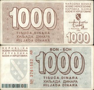 Bosnia 1000 Dinara 1992 (567)