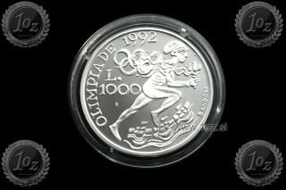 San Marino 1000 Lire 1991 (barcelona Olympics) Silver Comm.  Coin (km 272) Proof