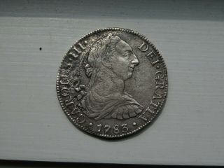 3 Old Mexican Silver Coins,  Carlos Iii,  Carlos Iiii,  And Ferdin Vii
