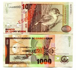 Cape Verde 1000 Escudos 2002 P - 65s1 Unc Specimen