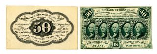 U.  S.  Fractional Currency Proofs,  1st Issue,  50 Cents Face And Back Pair,  Fr 1313