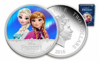 2016 Niue $2 silver Disney Frozen ELSA & ANNA Magic Of The Northern Lights 1 Oz 4