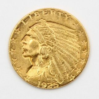 1925 United States $2.  5 Indian Head Quarter Eagle Gold Coin Nr 6655 - 10