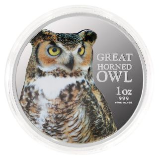 2013 Niue Birds Of Prey - Great Horned Owl 1 Oz Silver Proof Coin
