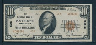 Fr1801 - 2 Ch 608 $10 1929 National Bank Of Pottsville,  Pa Choice Xf Bu8004