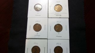 1924 - S.  1925.  1925 - D.  1925 - S.  1926.  1926 - D Lincoln Cents U.  S.  All 6 Was $43,  Now $26.