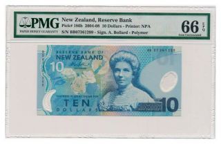 Zealand Banknote 10 Dollars 2006.  Pmg Ms - 66 Epq