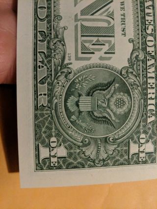 2013 nearly SOLID threes $1 Dollar Bill US Currency serial C33333331D CRISP 8