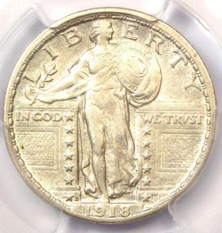 1918 - D Standing Liberty Quarter 25c Coin - Pcgs Au Details - Rare Date