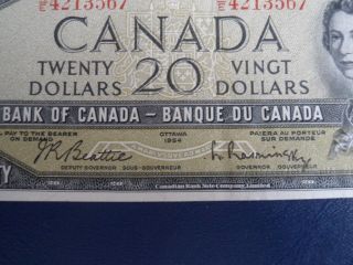 1954 Canada 20 Dollar Bank Note - Beattie/Raminsky - NE4213567 - EF Cond.  - 18 - 354 3