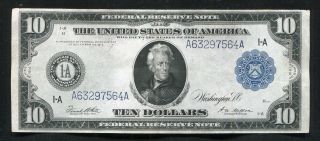 Fr.  907a 1914 $10 Ten Dollars Frn Federal Reserve Note Boston,  Ma Very Fine,