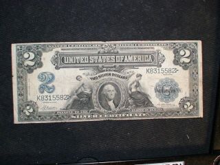 1899 Two Dollar Porthole Silver Certificate Note Vf $2 Bill Priced To Sell Fast