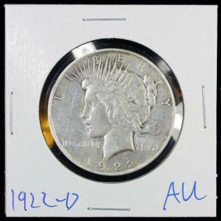 1922 - D $1 Us Peace Dollar Silver Coin A - U
