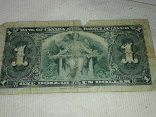 1937 Canadian One Dollar Bill 2