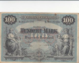 100 Mark Vg - Fine Banknote From Germany/mÜnchen 1900