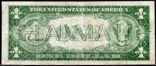 1935A $1 DOLLAR WWII HAWAII STAR NOTE SILVER CERTIFICATE FR - 2300 2