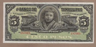 Mexico: 5 Pesos Banknote,  (unc),  P - S429r,  1902,