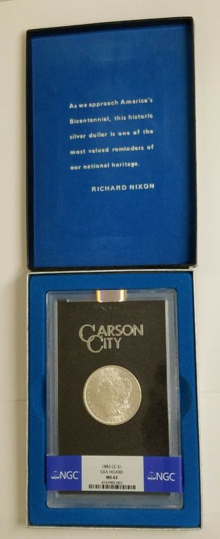1883 - Cc Ms62 Gsa Nixon Hoard Morgan Silver Dollar Ngc Certified W/ Box/coa Ff17