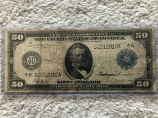 1914 $50 Fifty Dollar Federal Reserve Note Note Paper Money